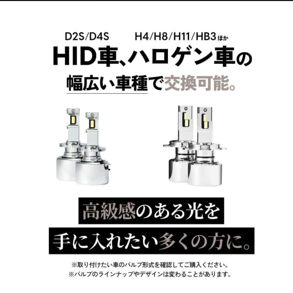 新品 QシリーズプラチナLEDヘッドライト 68400カンデラ D2S D4S