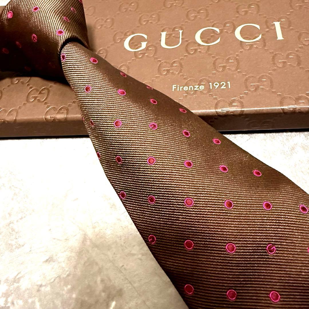 【✨極美品✨】GUCCI グッチ ネクタイ ドット柄 G柄 ハイブランド シルク