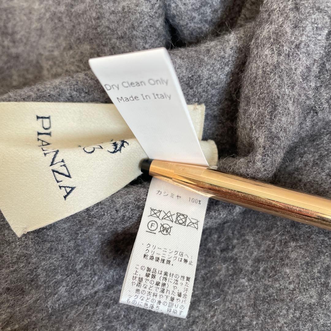 ピアチェンタPIACENZA ビームスFグレー マフラー カシミヤ100%