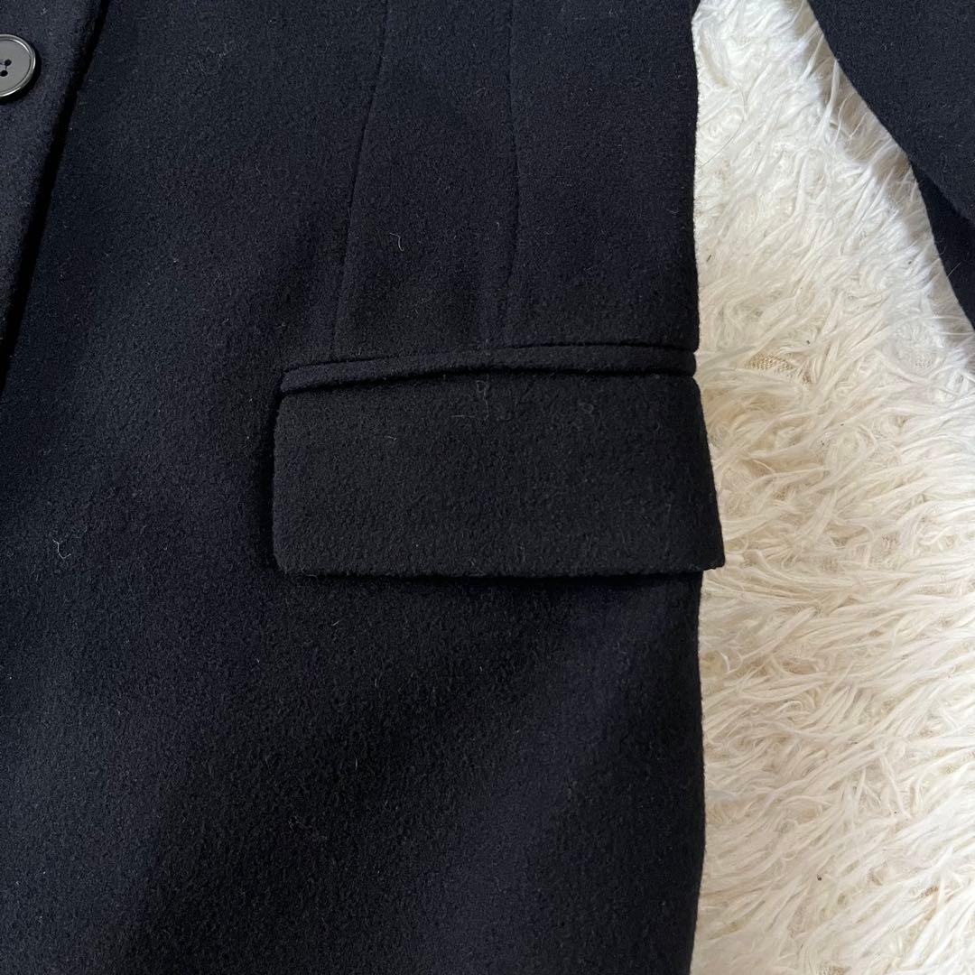 【美品】バーニーズニューヨーク　カシミヤ混　ウール　ロングチェスターコート