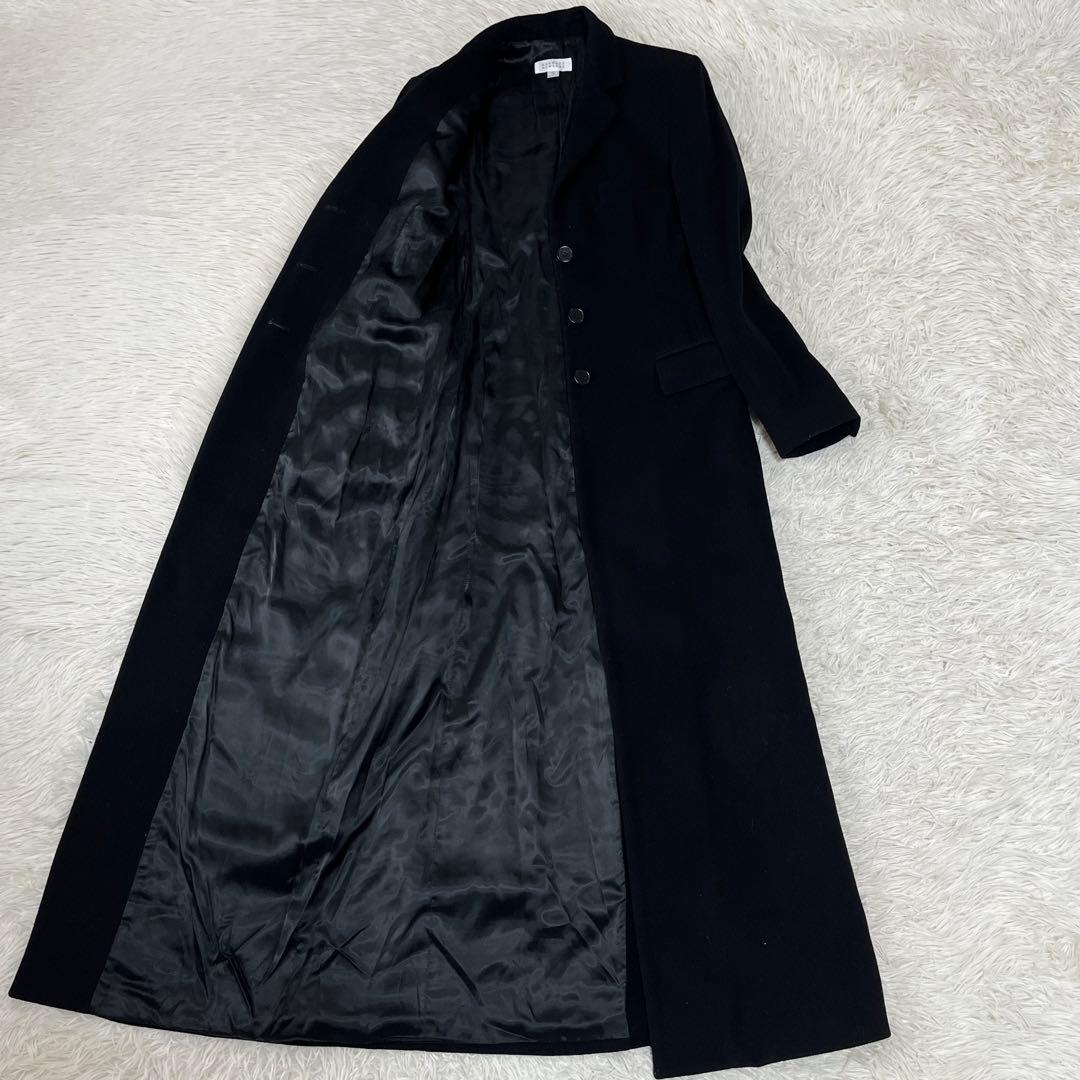 【美品】バーニーズニューヨーク　カシミヤ混　ウール　ロングチェスターコート