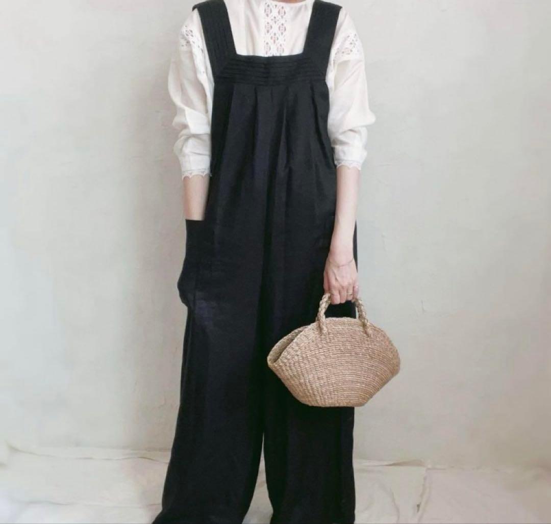 ポルテデブトンPorter des boutonsリネンサロペットオールインワン