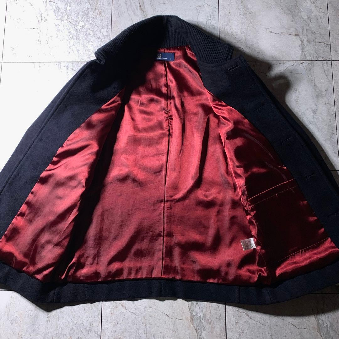 フレッドペリー ドンキーコート メルトン ウール ジャケット ネイビー M