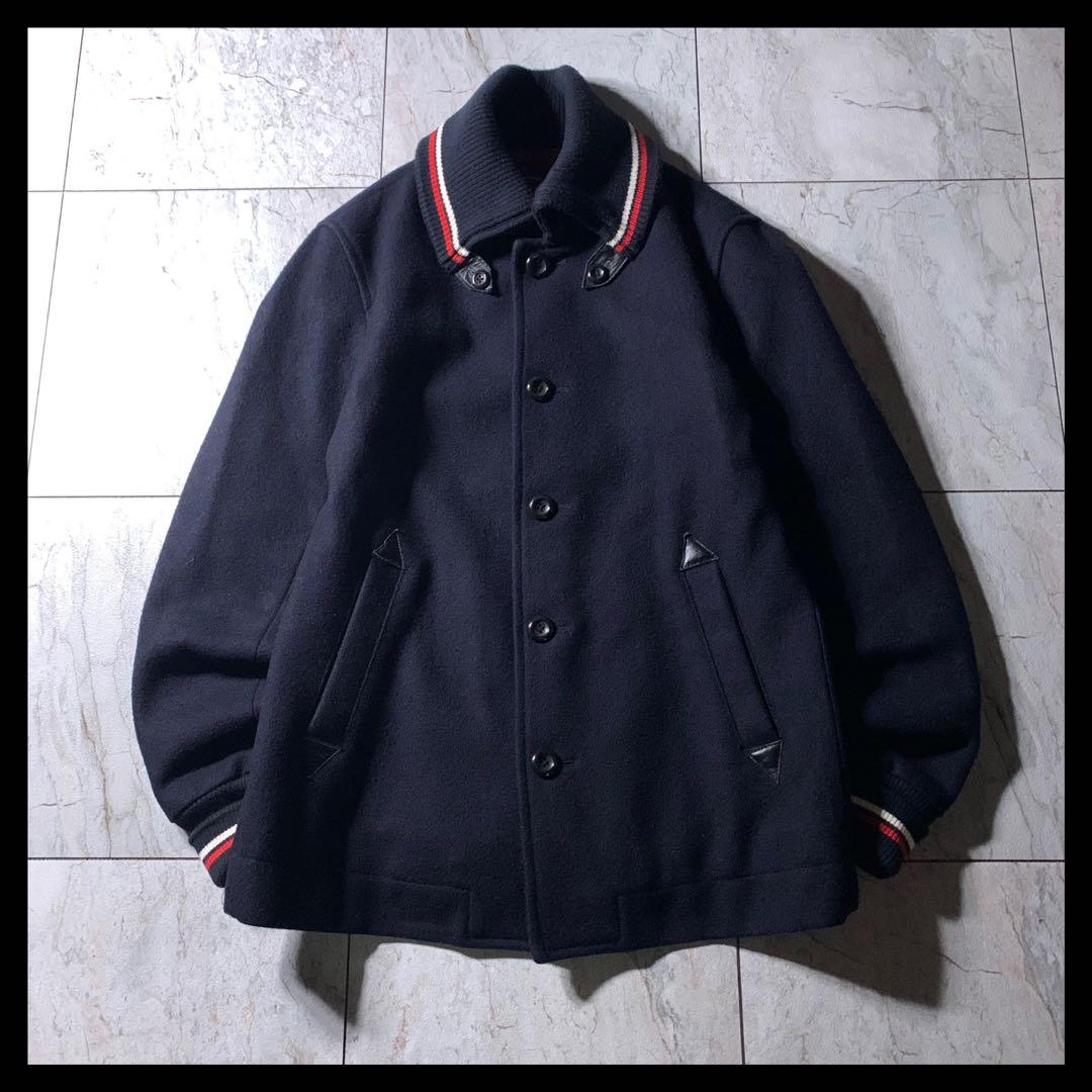 フレッドペリー ドンキーコート メルトン ウール ジャケット ネイビー M