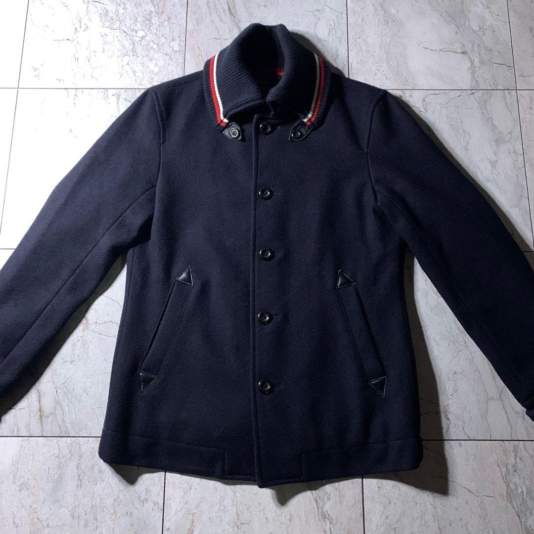 フレッドペリー ドンキーコート メルトン ウール ジャケット ネイビー M