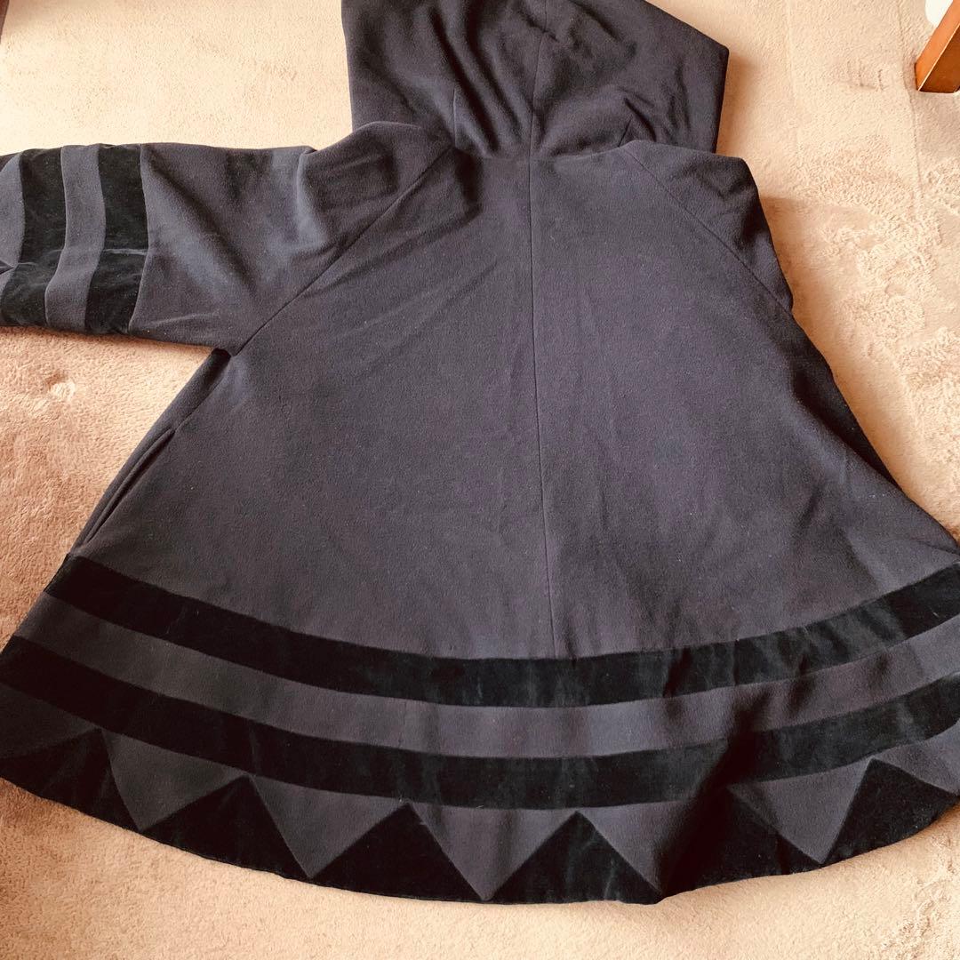 【希少レア】FENDI プルオーバー　ビックフード　コート　黒　カシミヤ