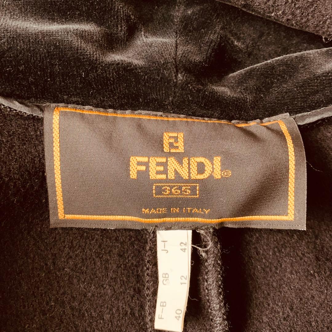 【希少レア】FENDI プルオーバー　ビックフード　コート　黒　カシミヤ
