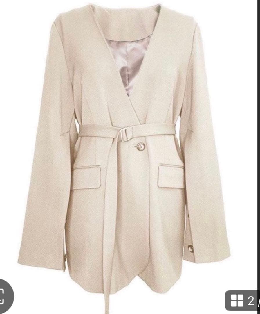 anuans スリットスリーブノーカラージャケット