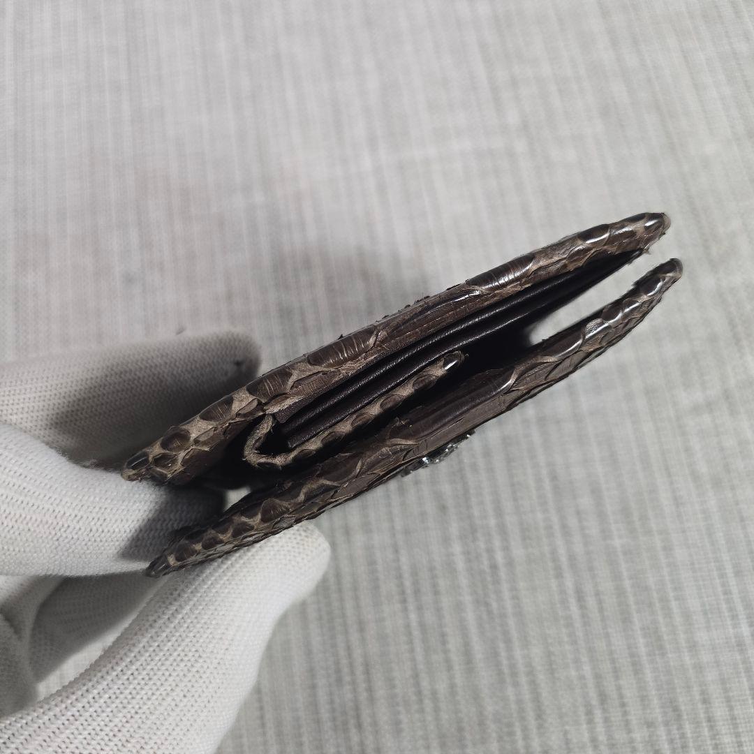 VERSACE　ヴェルサーチ　パイソン柄　ヘビ革　二つ折り財布　折り財布