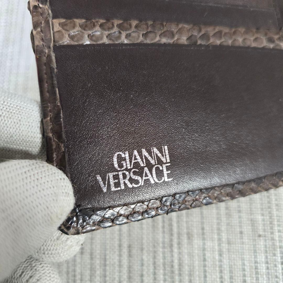 VERSACE　ヴェルサーチ　パイソン柄　ヘビ革　二つ折り財布　折り財布