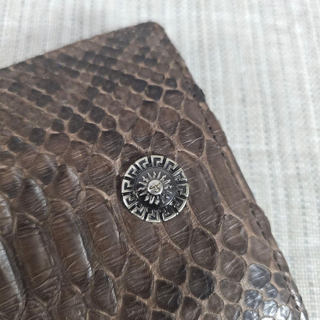 VERSACE　ヴェルサーチ　パイソン柄　ヘビ革　二つ折り財布　折り財布