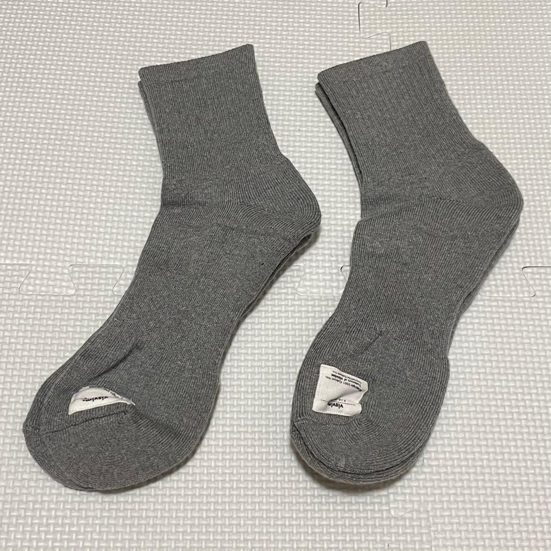 新品 Visvim Achilles Socks Mid Grey M-L 2足