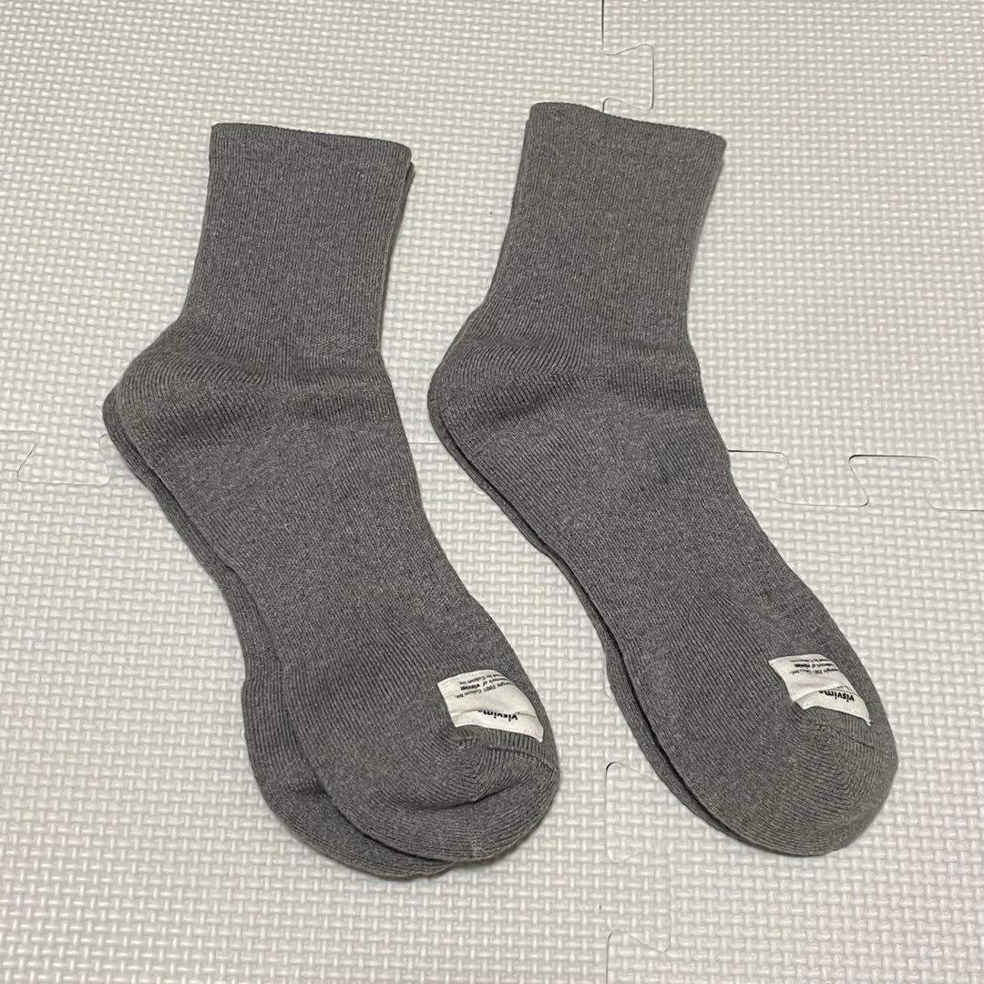 新品 Visvim Achilles Socks Mid Grey M-L 2足