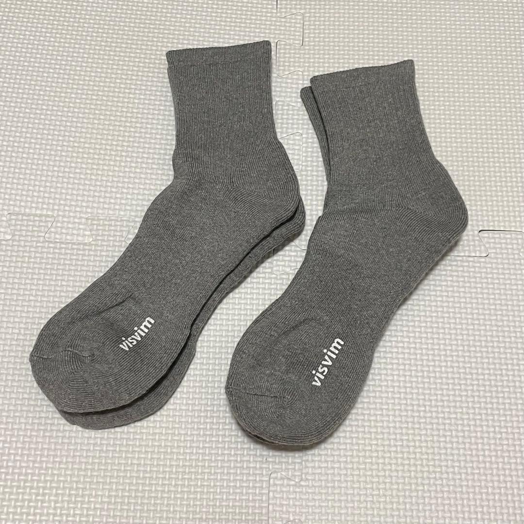 新品 Visvim Achilles Socks Mid Grey M-L 2足