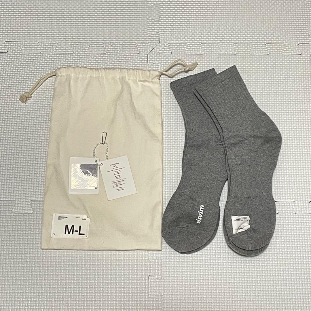 新品 Visvim Achilles Socks Mid Grey M-L 2足