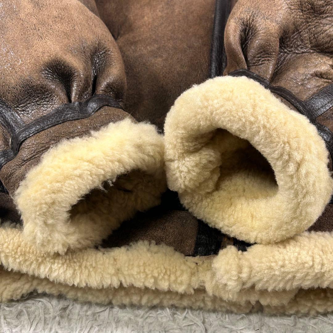 希少 AVIREX B-3 ムートンフライトジャケット 羊革 ブラウン 40 L