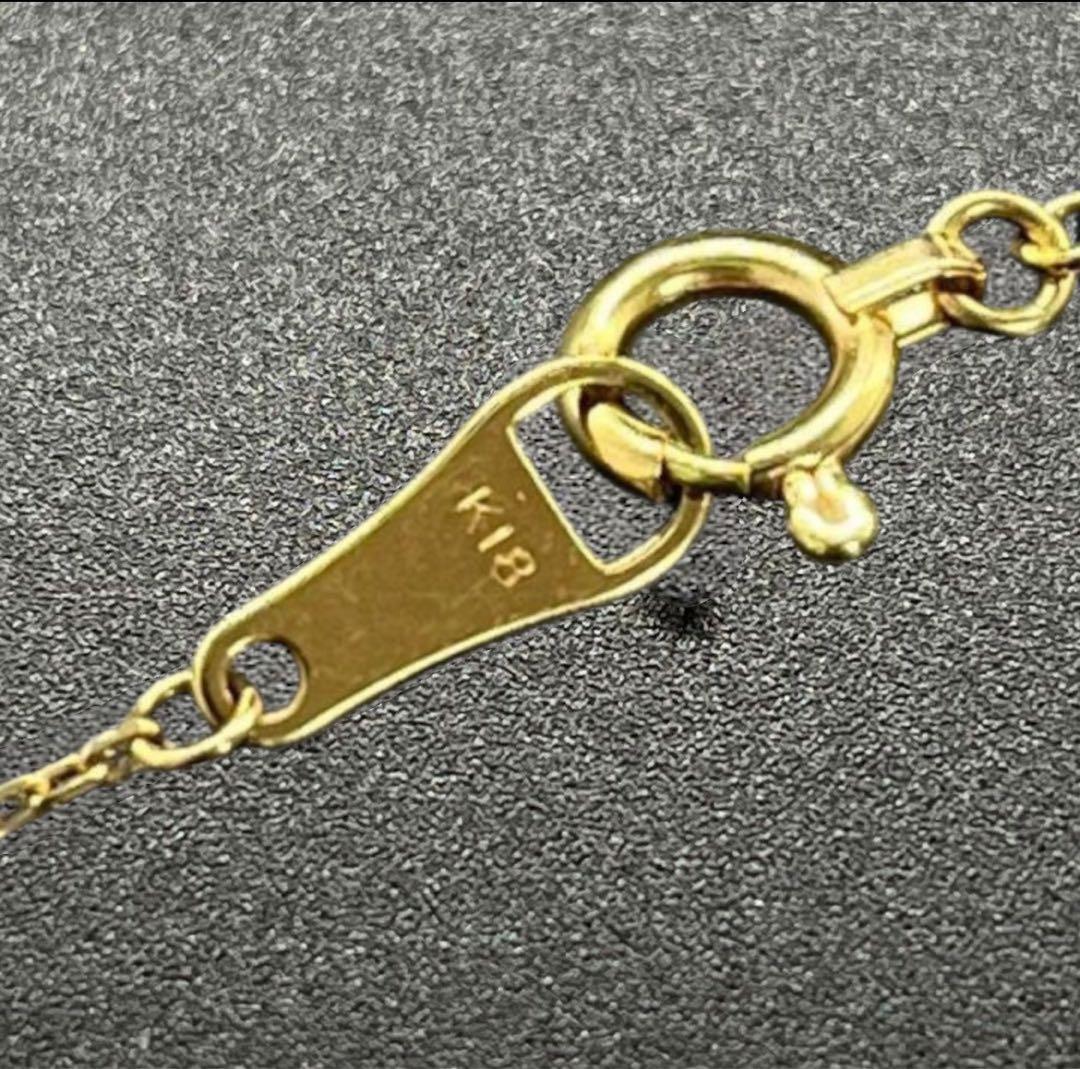 agete K18 ダイヤ ネックレス 0.02ct キューブ 18金