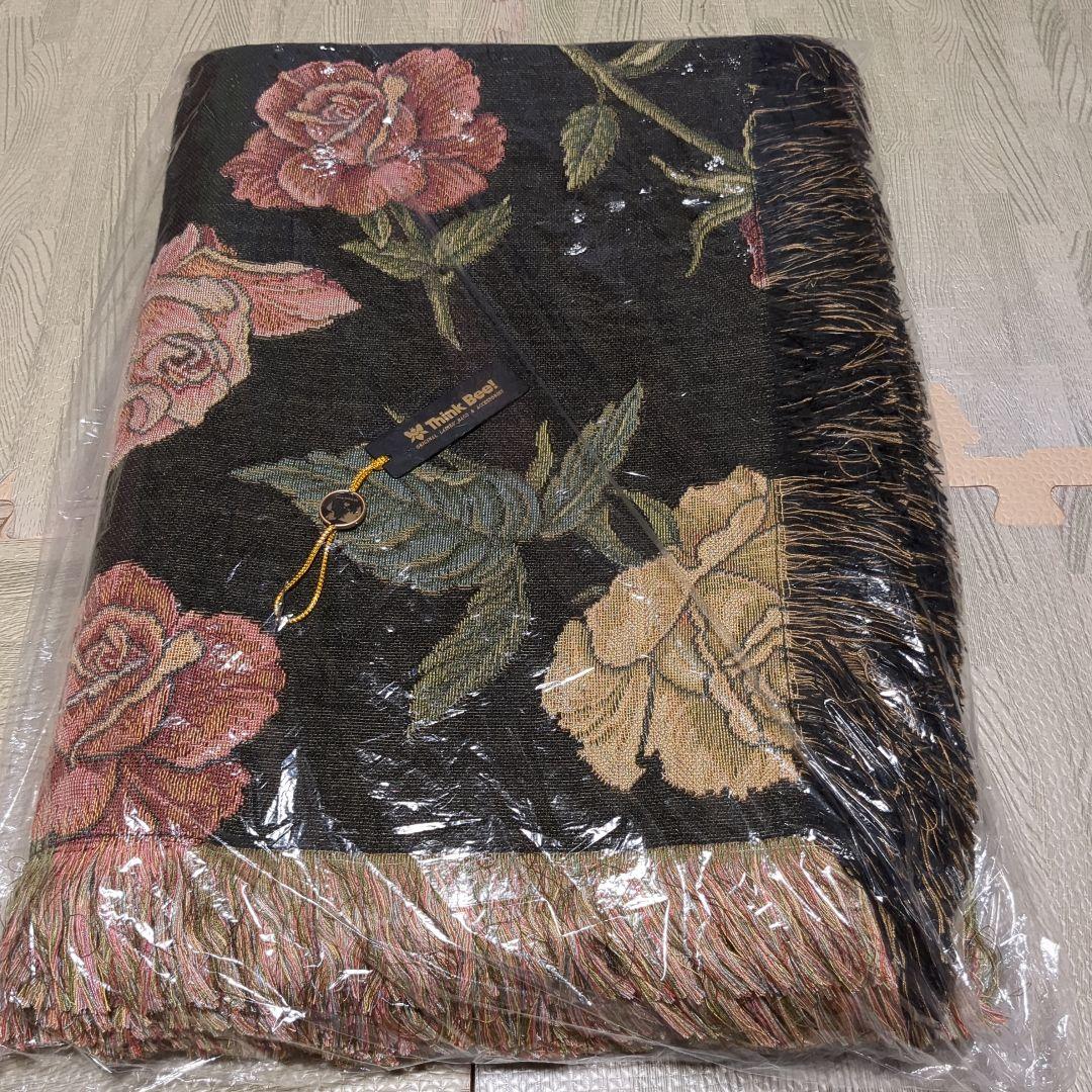 シンクビ− マルチカバー　バラ柄　ブラック　お値下げしました