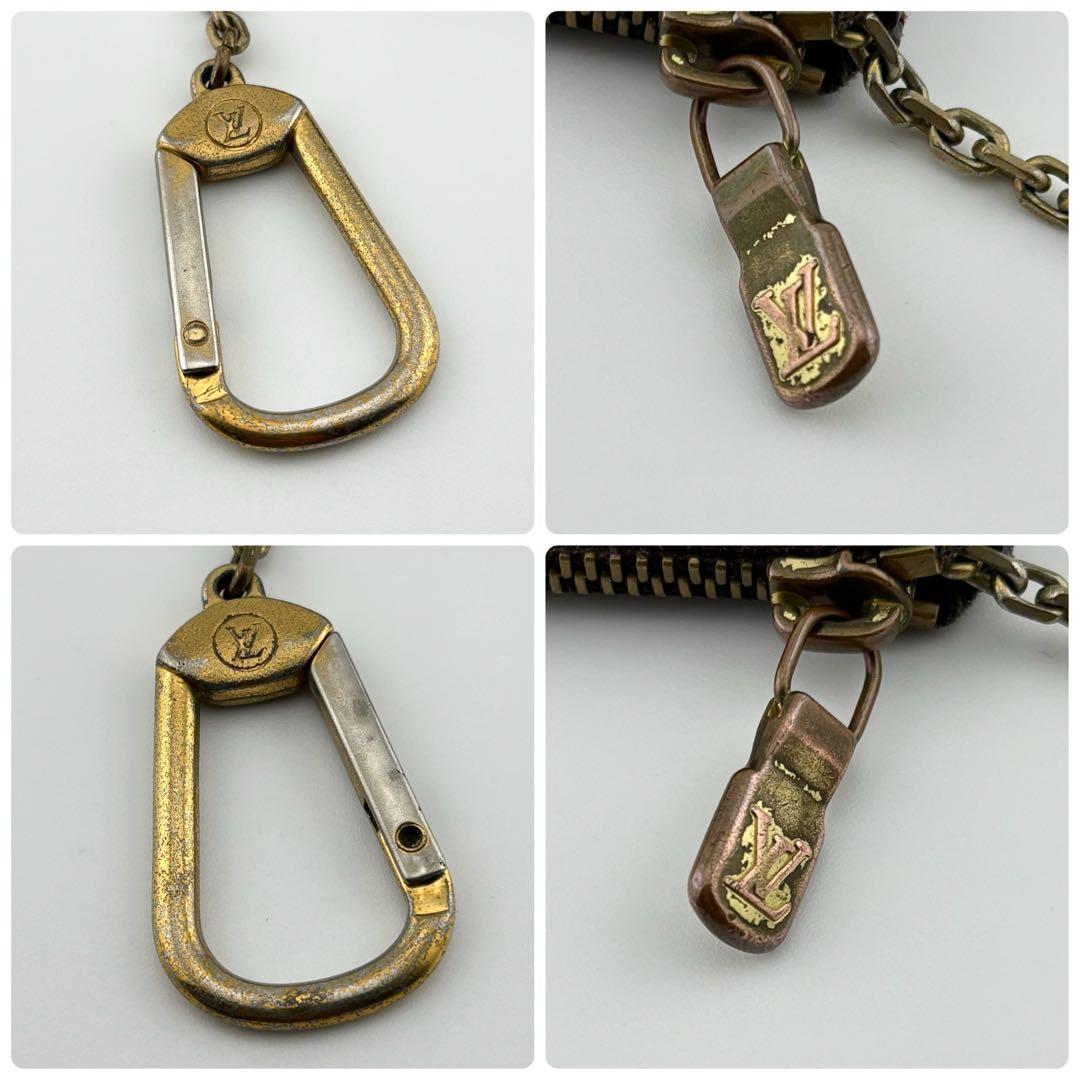 【良品】ルイヴィトン　モノグラム　ポシェット・クレ　ケース　ブラウン