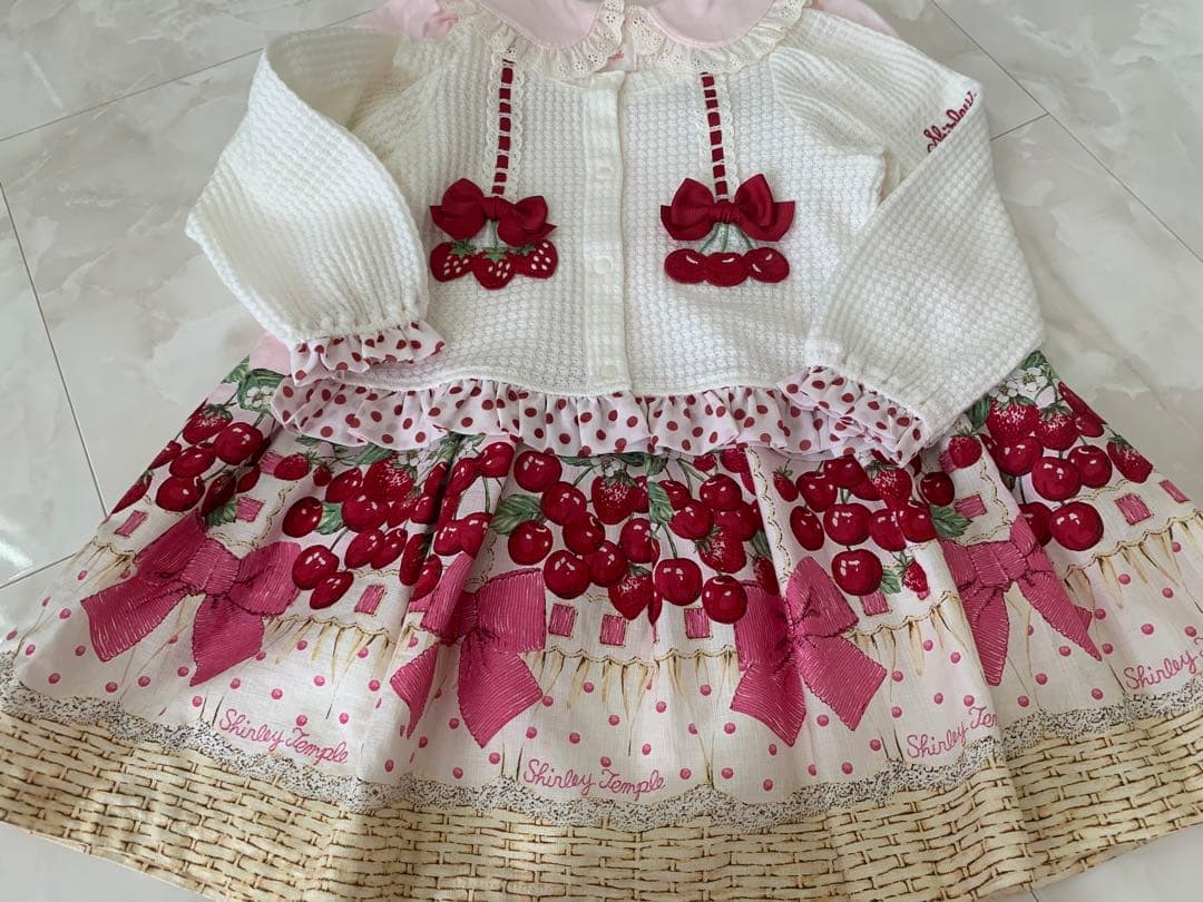 シャーリーテンプル♡チェリーバスケット♡限定ピンク110センチワンピース
