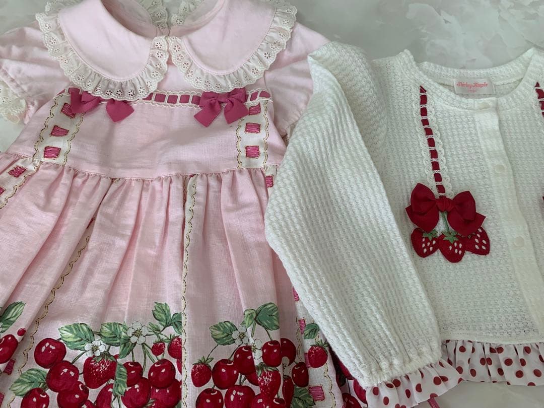 シャーリーテンプル♡チェリーバスケット♡限定ピンク110センチワンピース