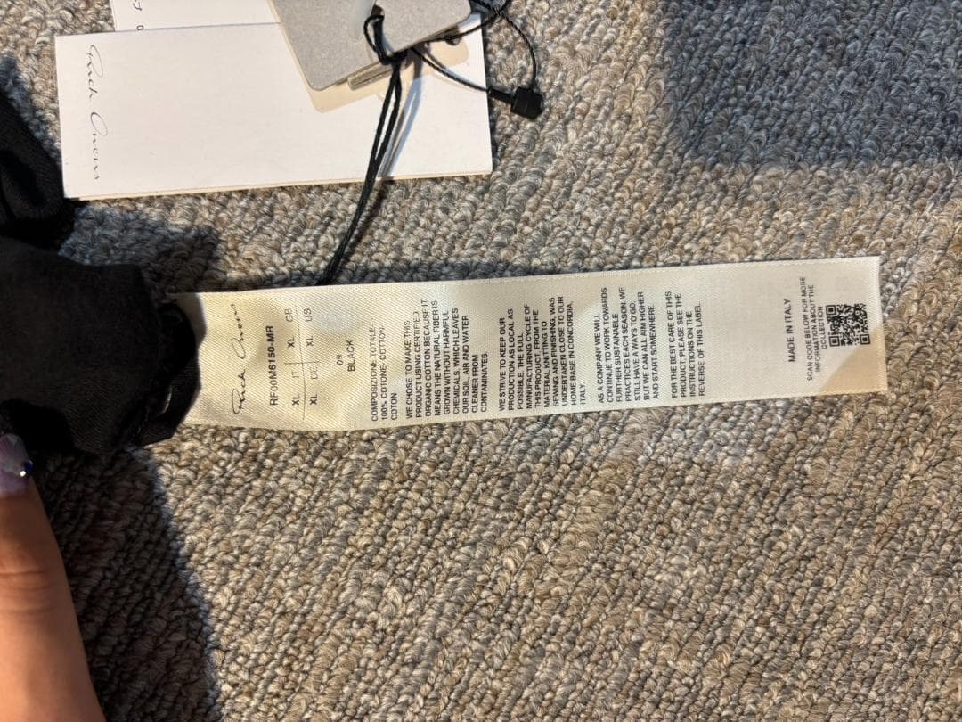 リックオウエンス　BASIC RIB TANK 09 BLACK XL