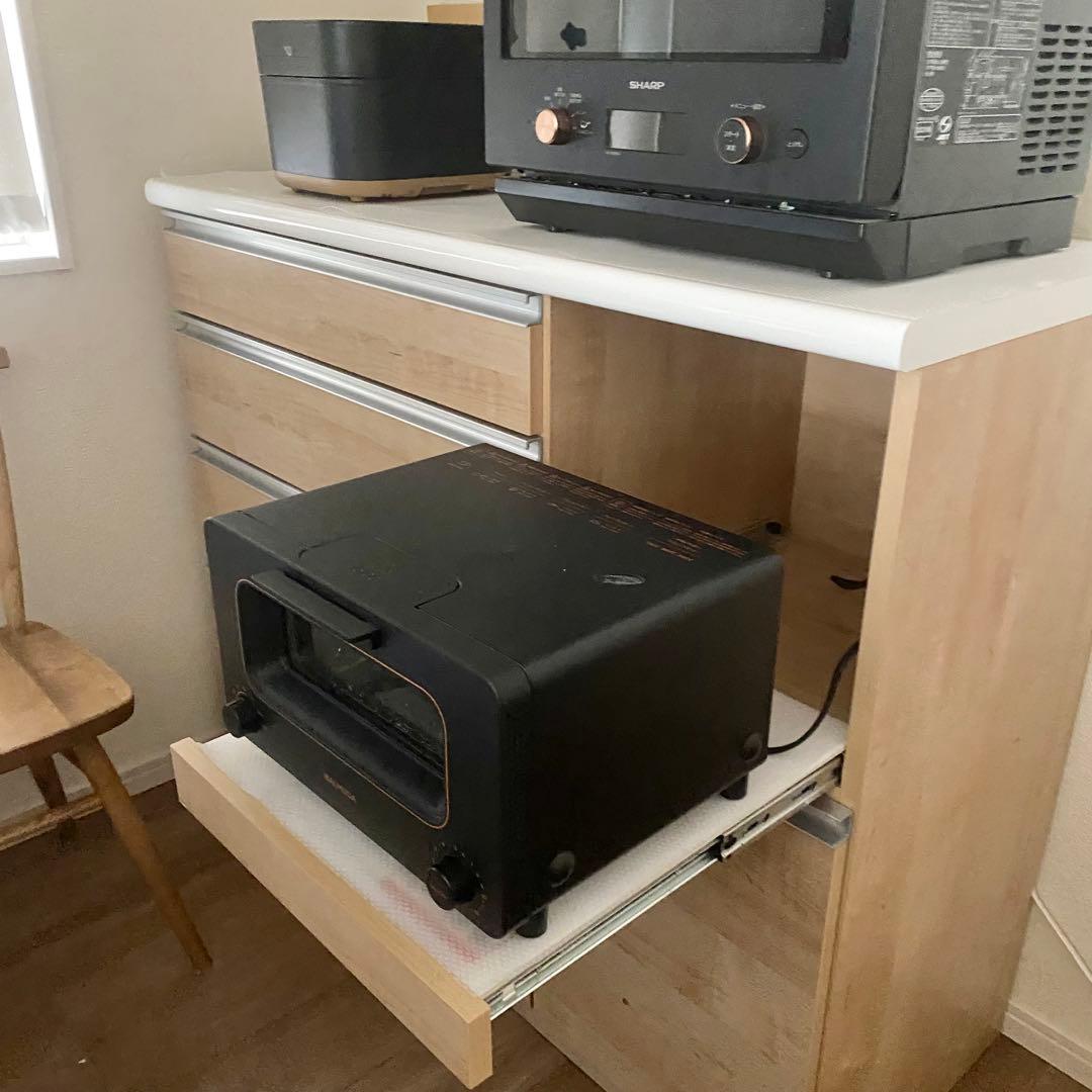 大川家具 キッチン 収納 カウンター 食器棚 カップボード レンジ台 120cm