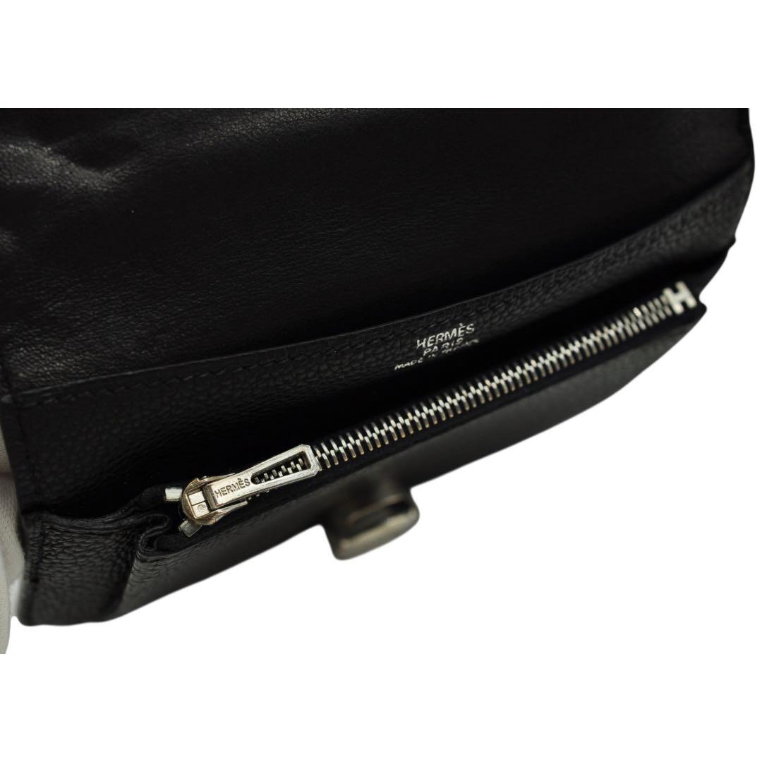 HERMES ドゴン コンパクト ブラック 二つ折り財布 □H刻印