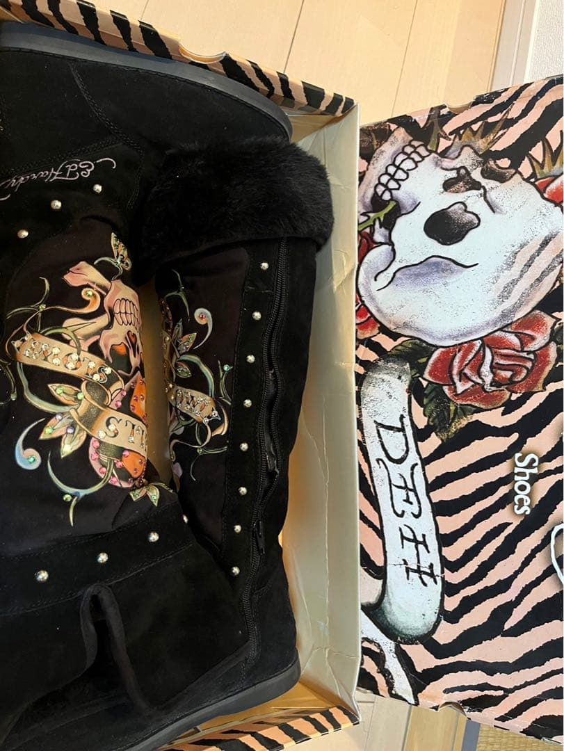 Ed Hardy スカルデザインブーツ