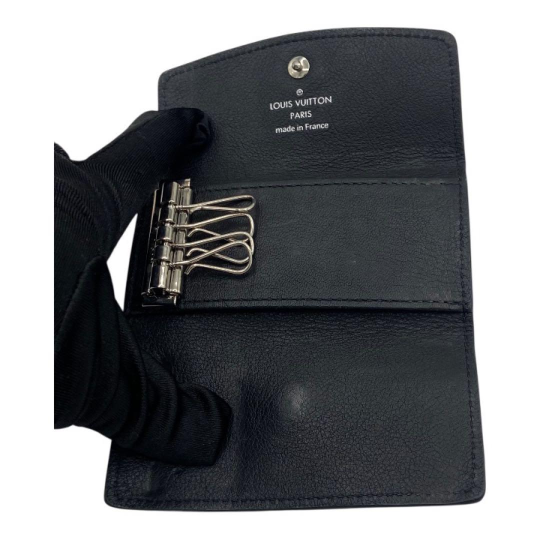 LOUIS VUITTON キーケース モノグラム パンチング ブラック