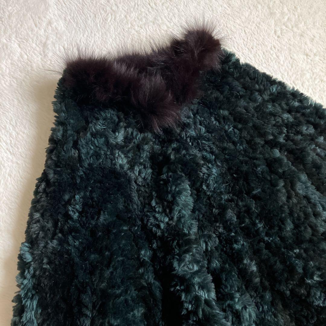 Paula Lishman カナダ製 ビーバー フォックス ニットファーケープ