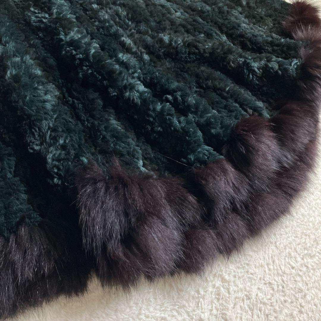 Paula Lishman カナダ製 ビーバー フォックス ニットファーケープ