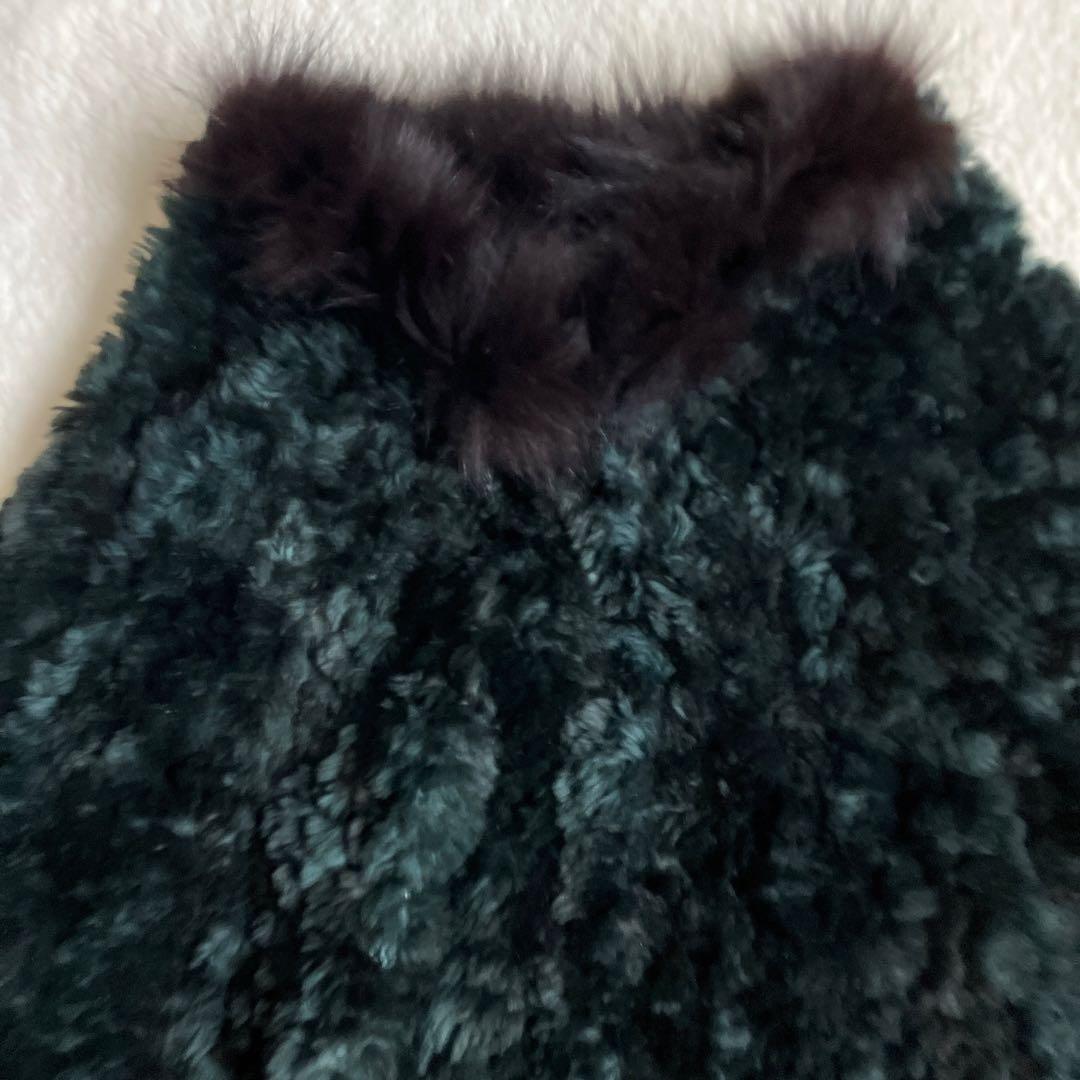 Paula Lishman カナダ製 ビーバー フォックス ニットファーケープ