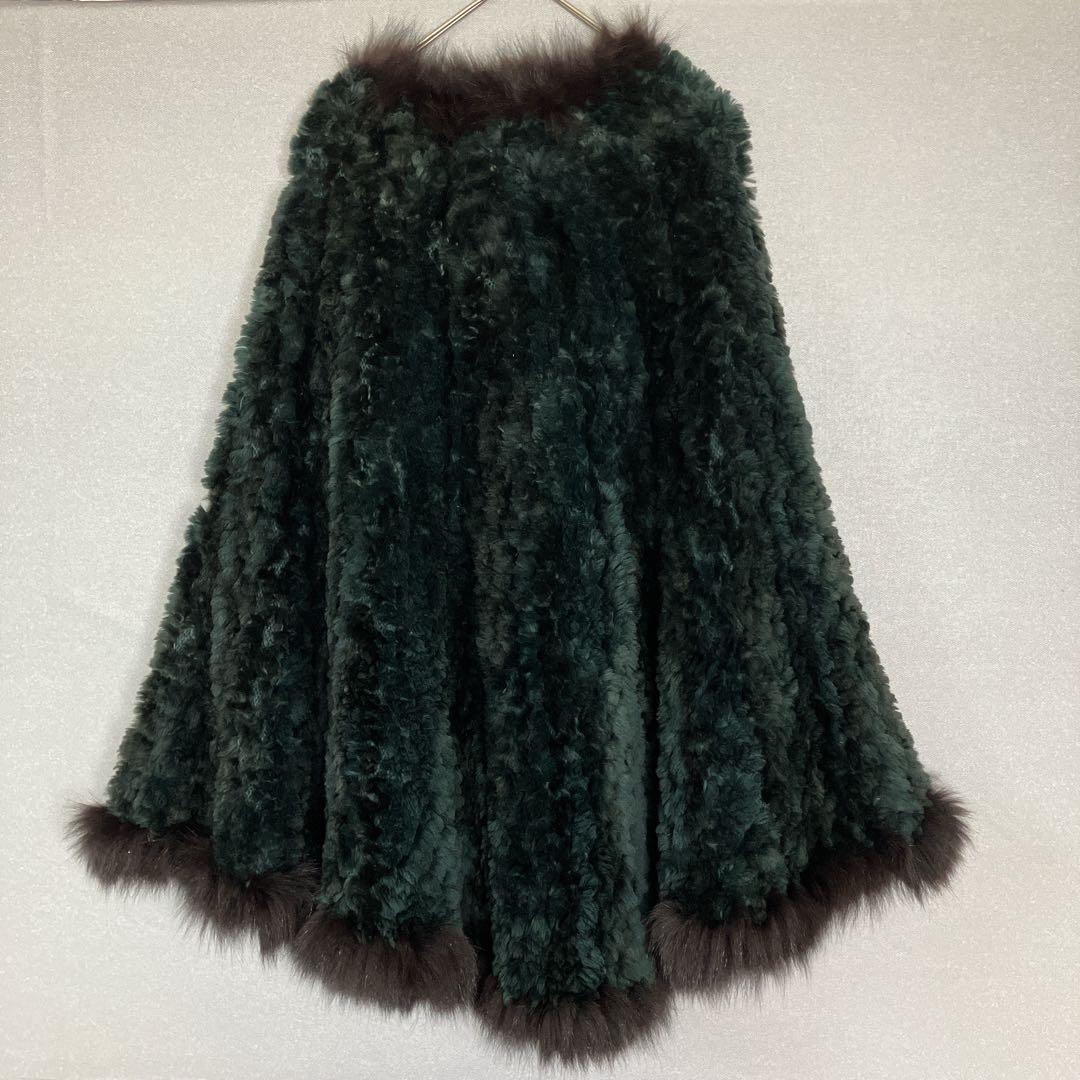 Paula Lishman カナダ製 ビーバー フォックス ニットファーケープ