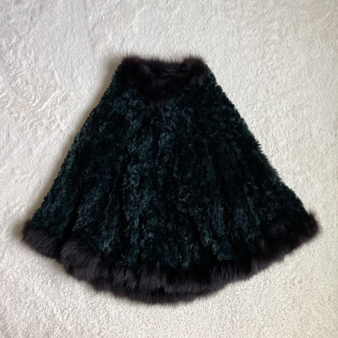 Paula Lishman カナダ製 ビーバー フォックス ニットファーケープ