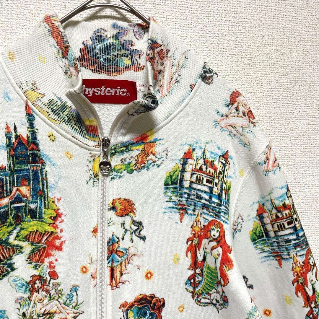 希少 90s ヒステリックグラマー 総柄 ジップアップ スゥェット マーメイド