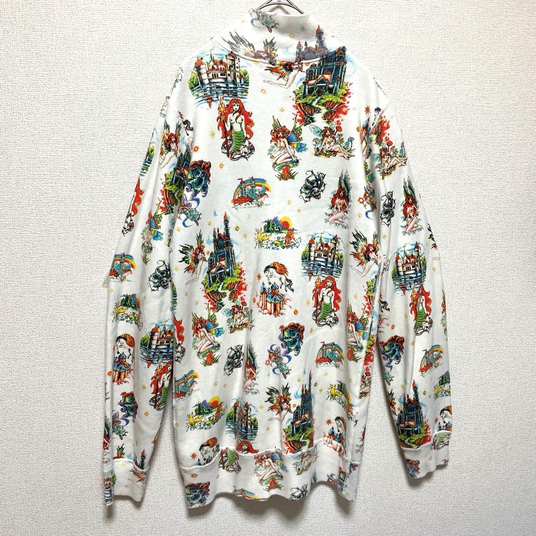希少 90s ヒステリックグラマー 総柄 ジップアップ スゥェット マーメイド