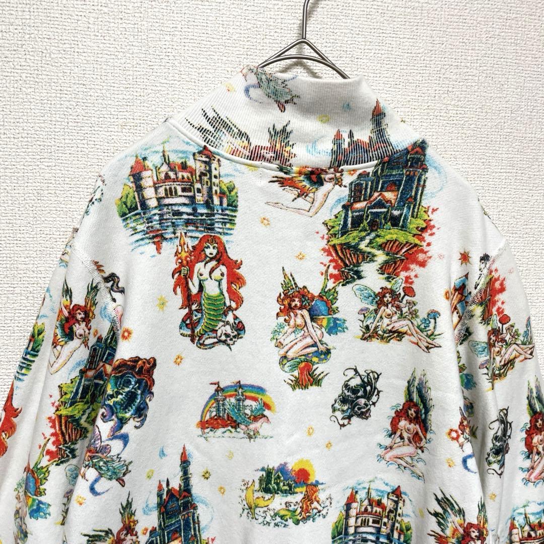 希少 90s ヒステリックグラマー 総柄 ジップアップ スゥェット マーメイド