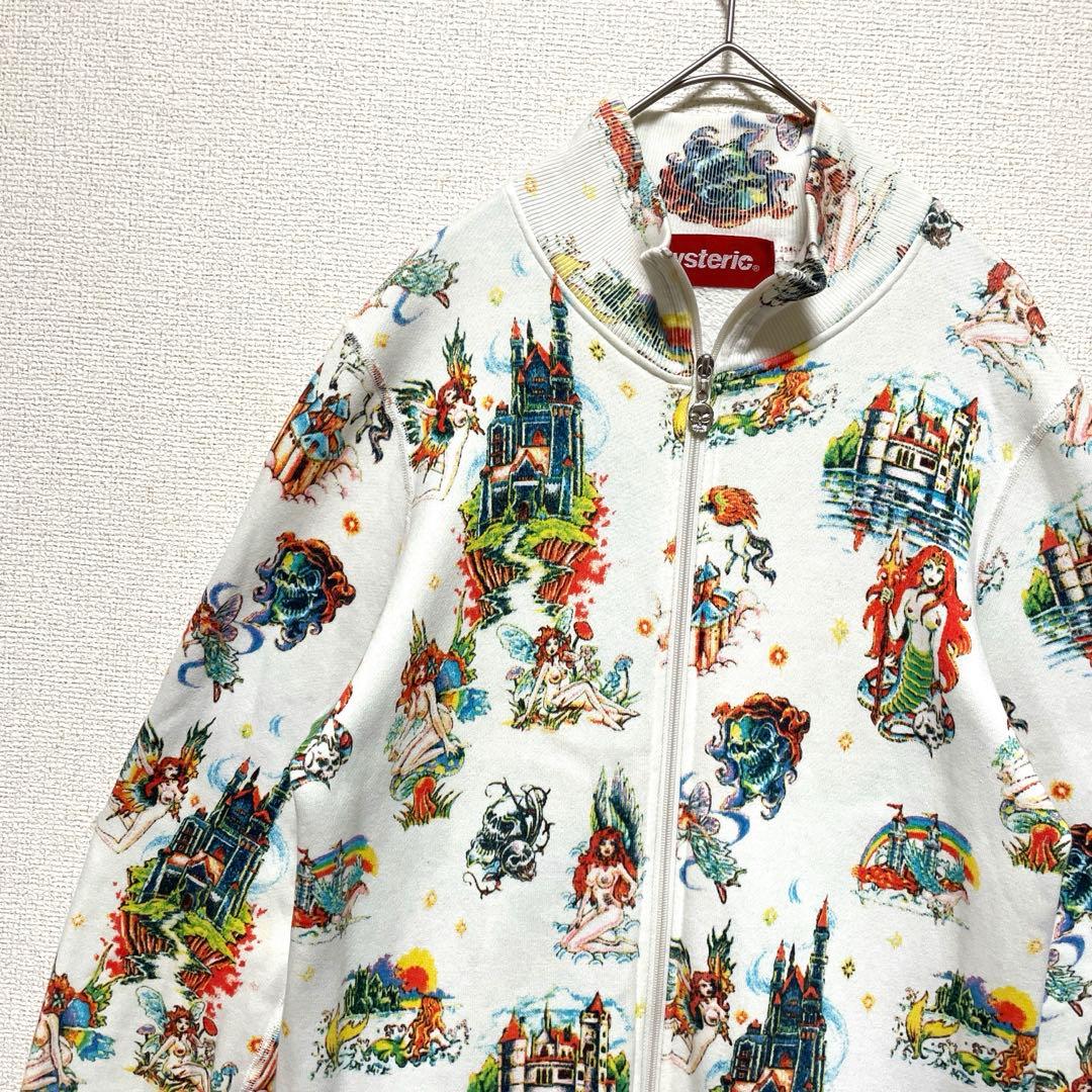 希少 90s ヒステリックグラマー 総柄 ジップアップ スゥェット マーメイド