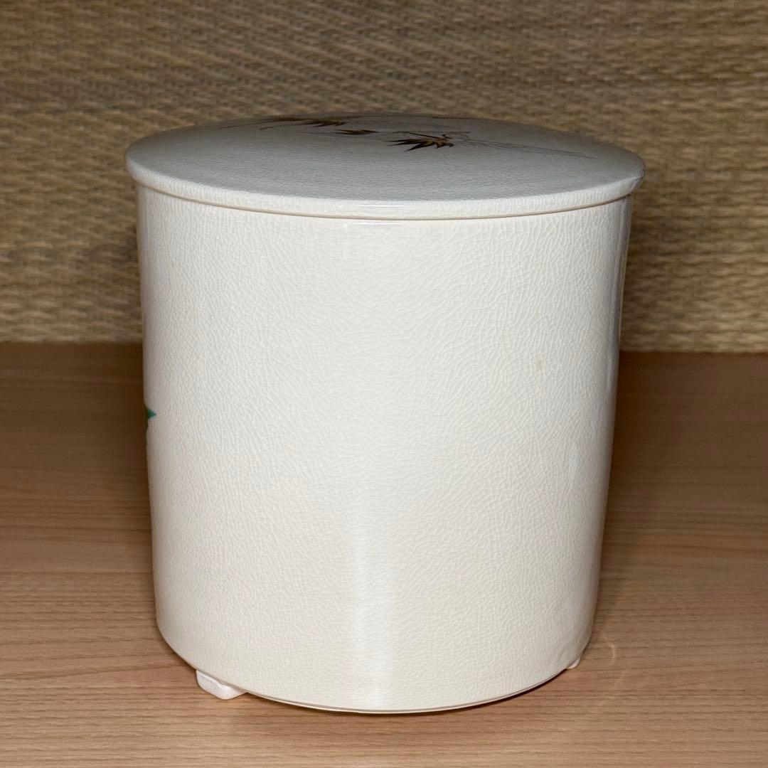 即中斎好 仁清写 平安 桃山窯 手塚大示 岳陵 松鶴絵 曲形 水指 茶道具 水差