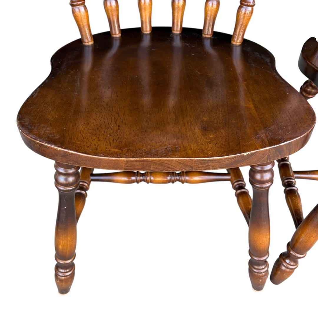 飛騨産業　ダイニングチェア ダークブラウン　アンティーク 2脚セット①