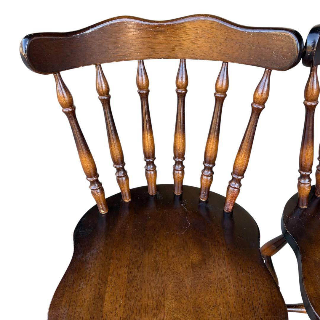 飛騨産業　ダイニングチェア ダークブラウン　アンティーク 2脚セット①