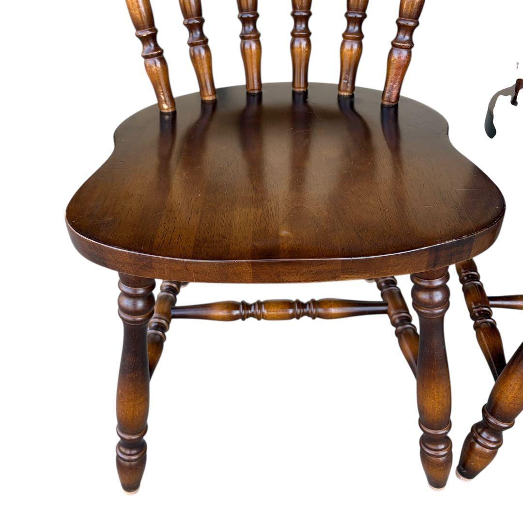 飛騨産業　ダイニングチェア ダークブラウン　アンティーク 2脚セット①