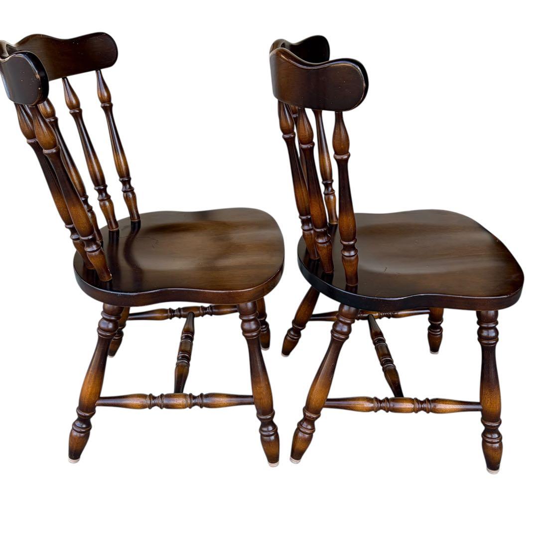 飛騨産業　ダイニングチェア ダークブラウン　アンティーク 2脚セット①