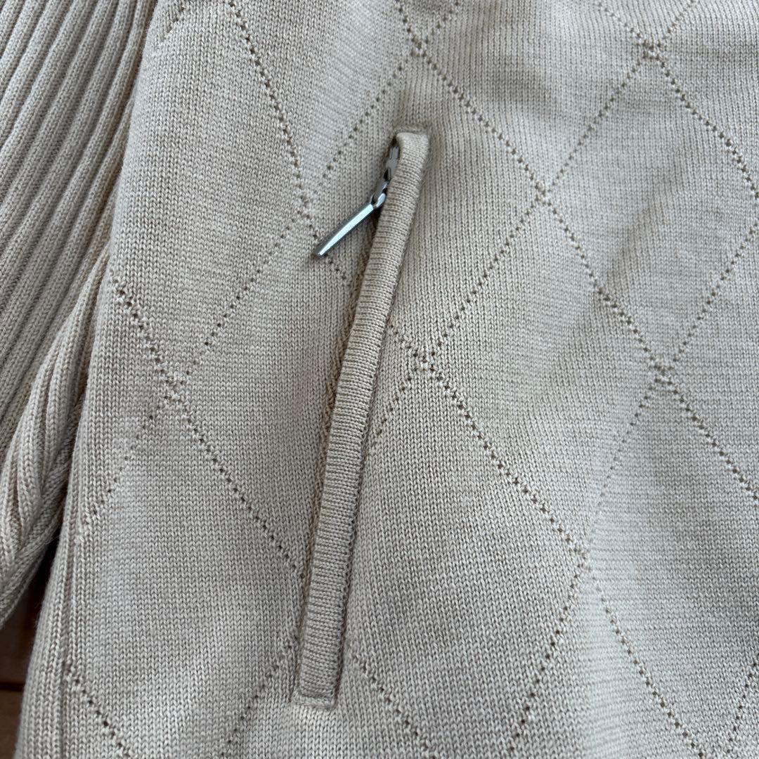 バーバリーゴルフ ニットブルゾン レディースLL ベージュ　日本製