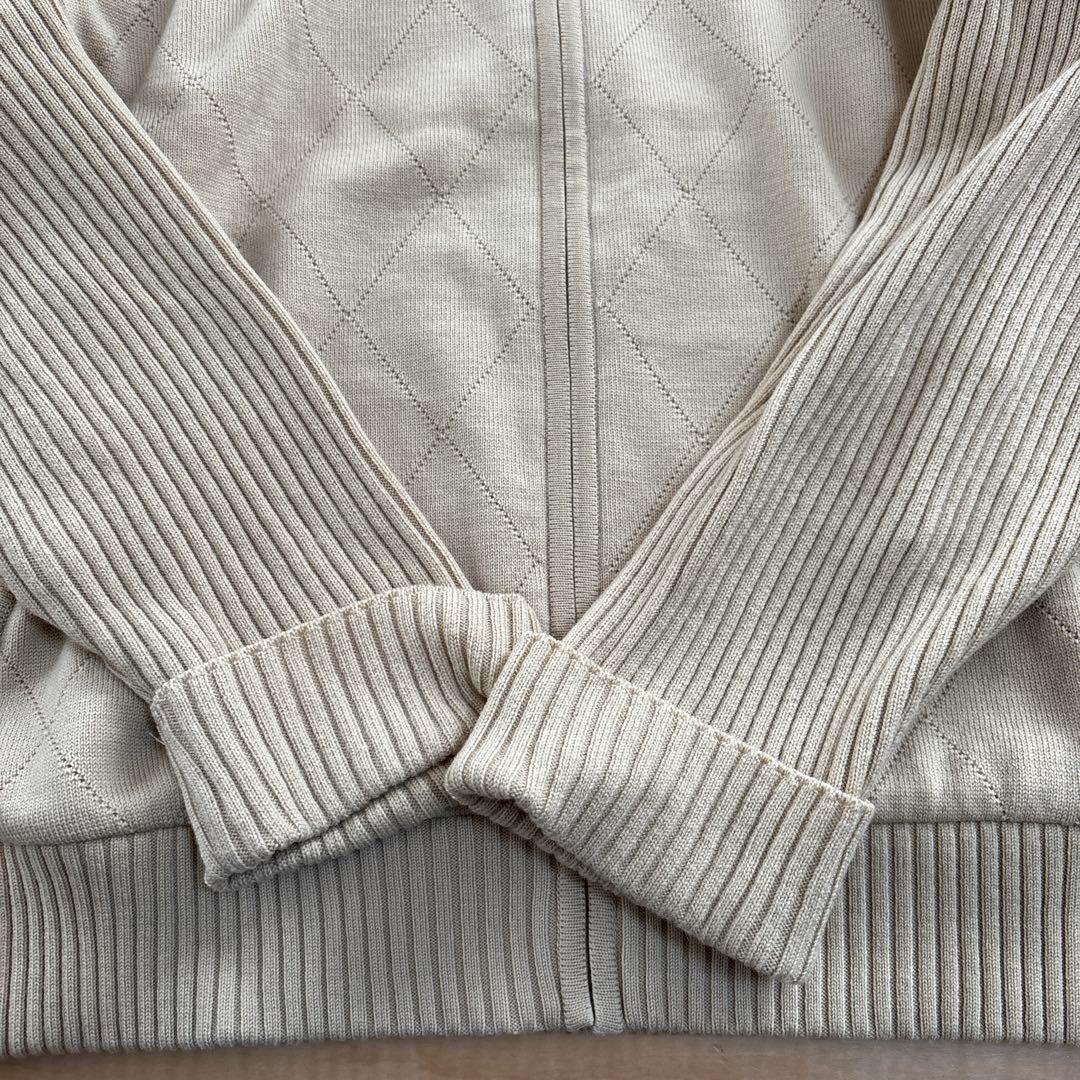 バーバリーゴルフ ニットブルゾン レディースLL ベージュ　日本製