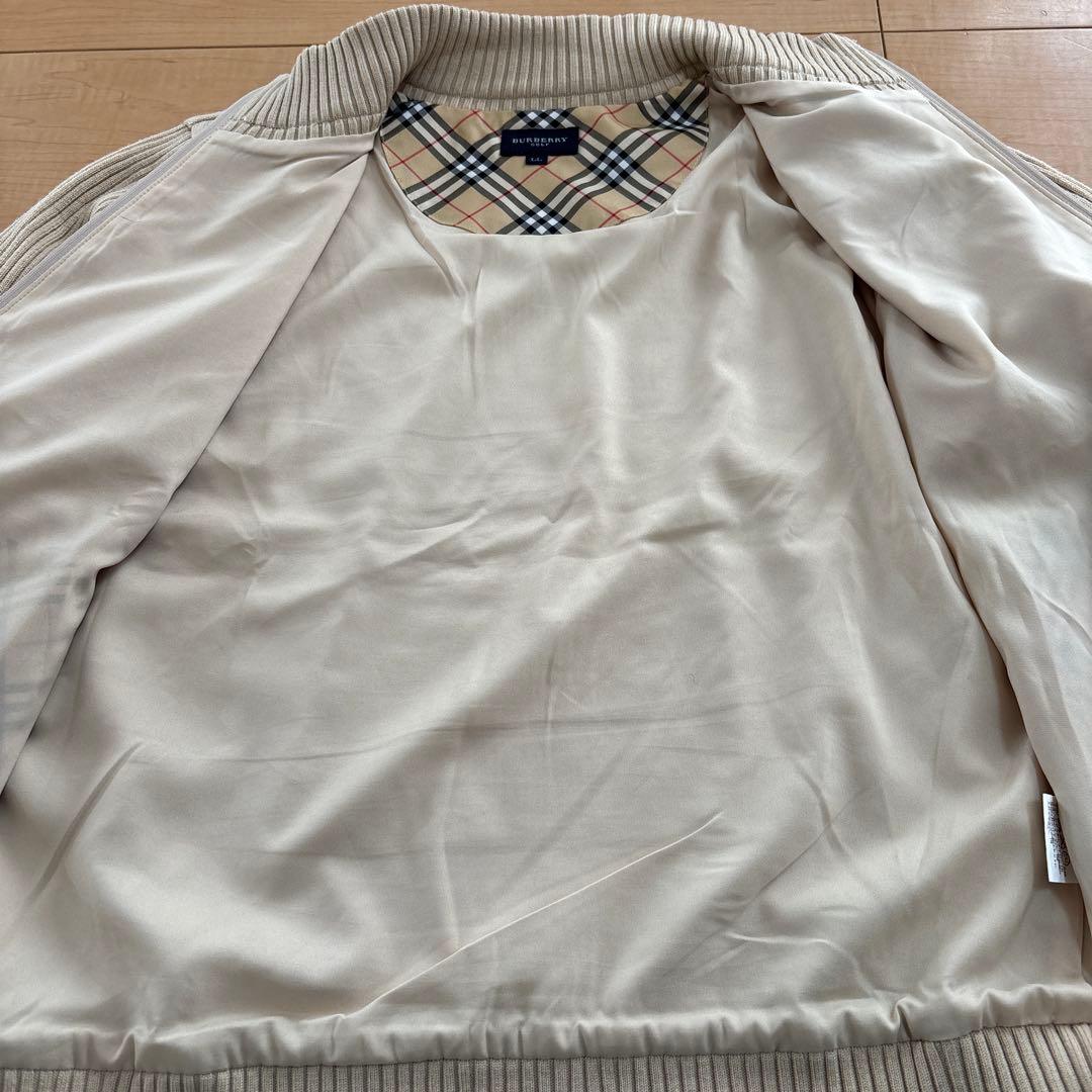 バーバリーゴルフ ニットブルゾン レディースLL ベージュ　日本製