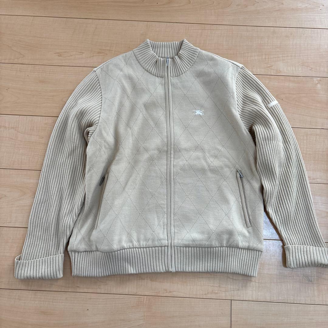 バーバリーゴルフ ニットブルゾン レディースLL ベージュ　日本製