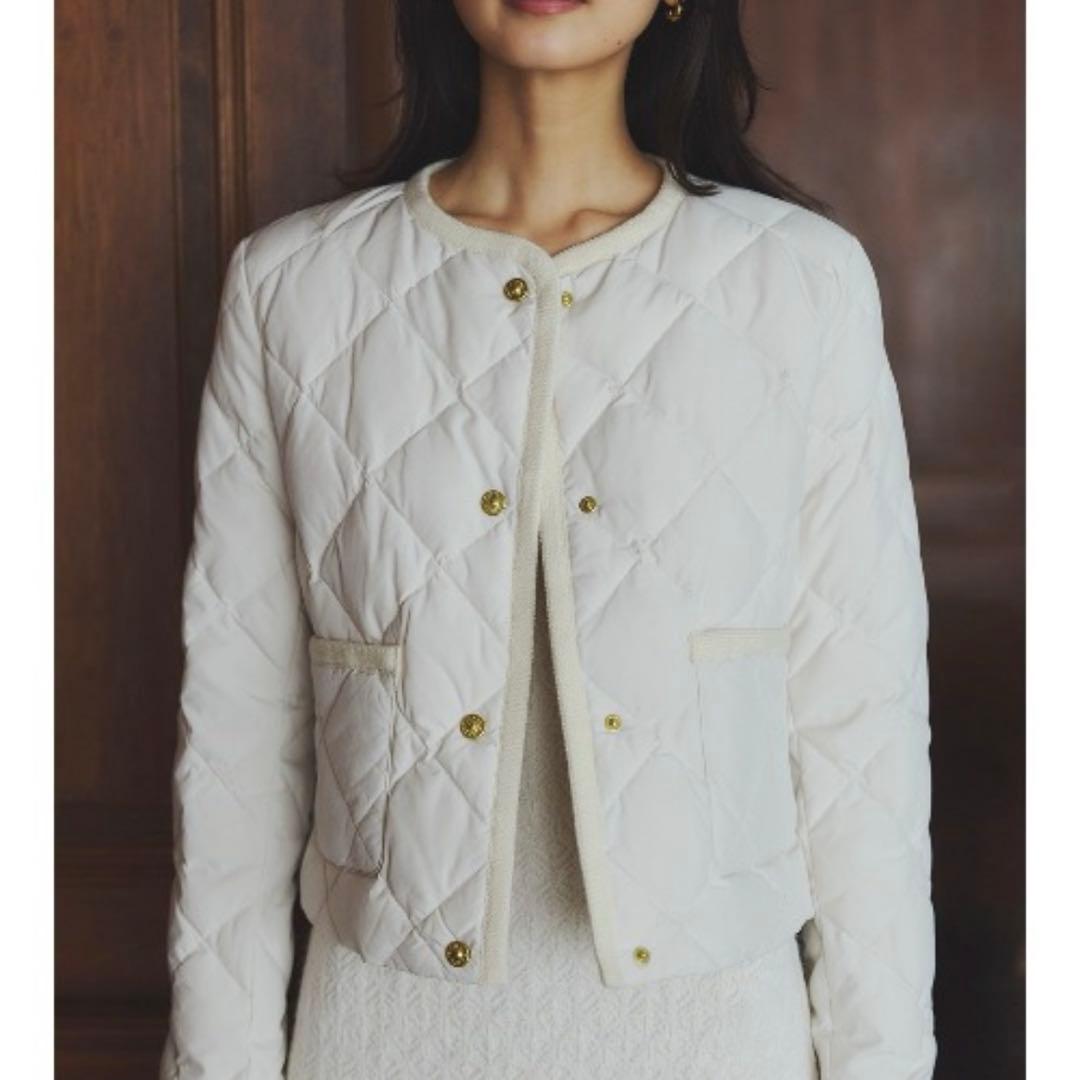 【TAION×anuans】ノーカラーキルティングショートダウン