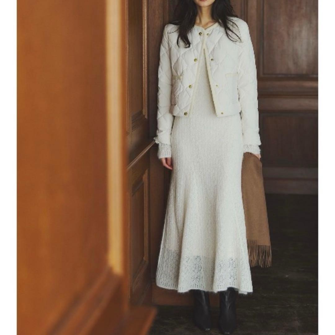 【TAION×anuans】ノーカラーキルティングショートダウン